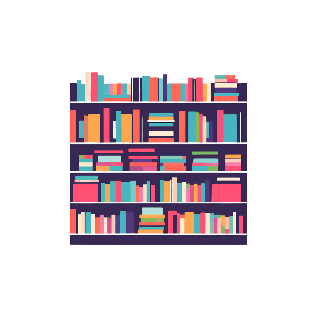 Colorful bookshelf